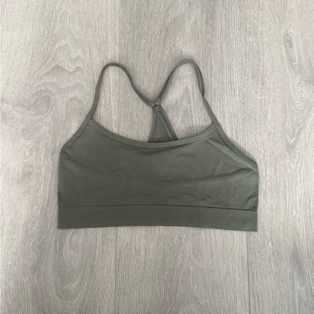 Zara Olive Green Women's Seamless Racerback Bralette